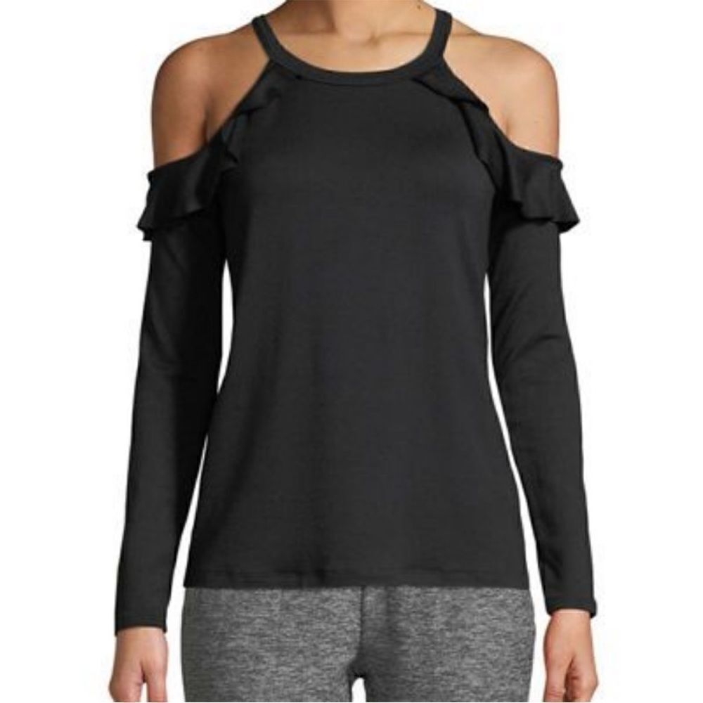 Beyond Yoga NWT Cold Shoulder Ruffle Top XL